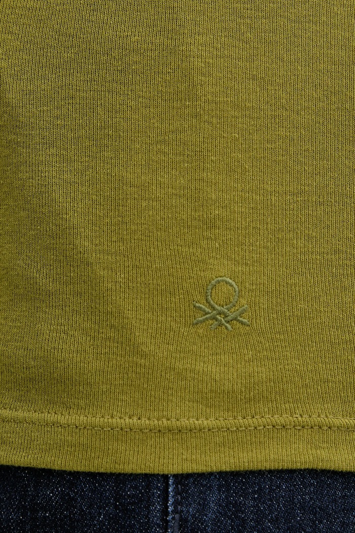 United Colors of Benetton longsleeve bawełniany 3GA2E2224 zielony