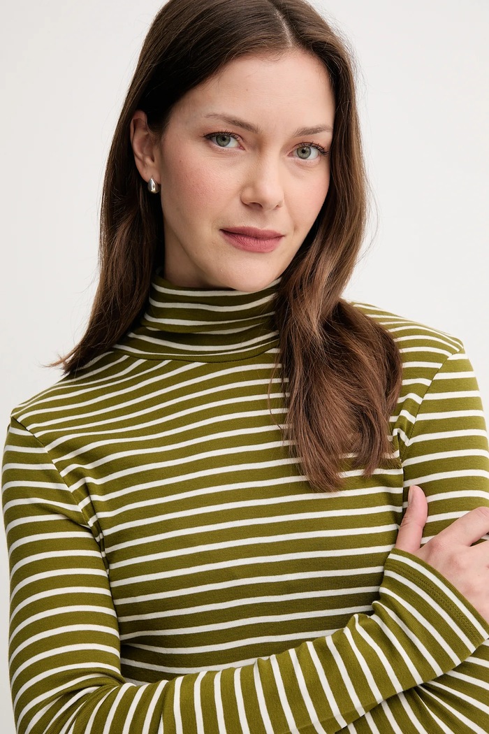 United Colors of Benetton longsleeve bawełniany zielony 30YSE2225