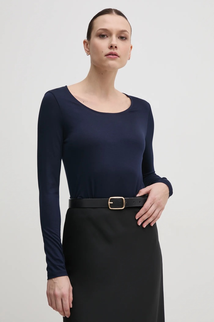 Μπλουζάκι United Colors of Benetton slim σκούρο μπλε 3Z12D1080