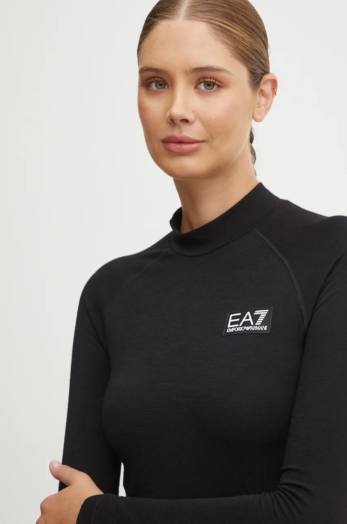Блуза с дълги ръкави за трениране EA7 Emporio Armani черен TJOBZ.6DTT01.1200