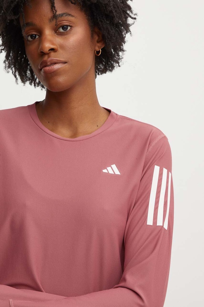 Majica dugih rukava za trčanje adidas Performance Own The Run Base roza IM5405