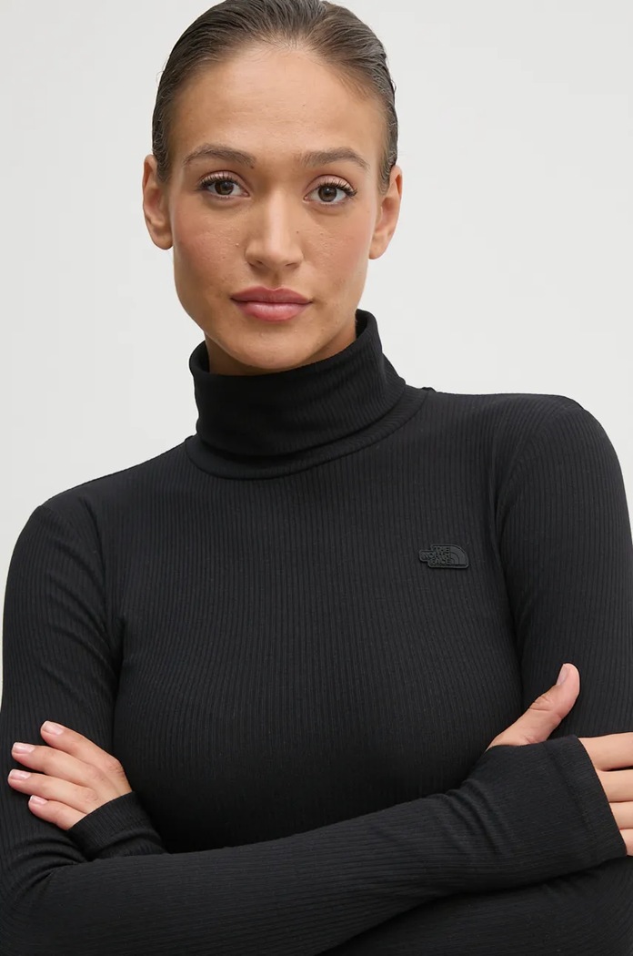 Tričko s dlouhým rukávem The North Face Turtle černá NF0A89C2JK31