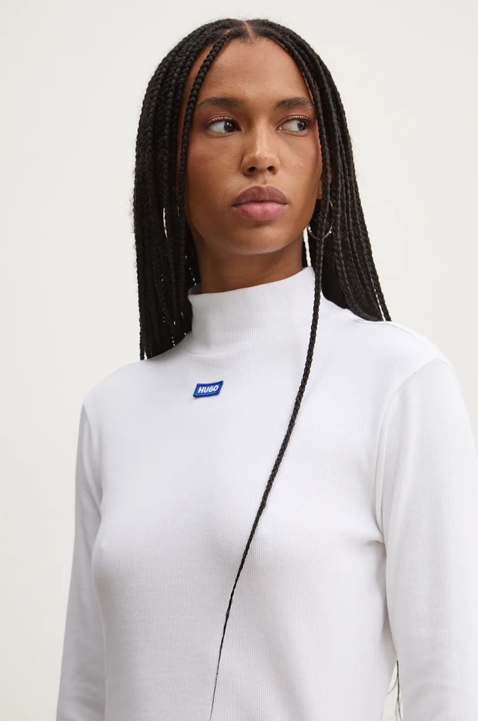 Tričko s dlouhým rukávem Hugo Blue Easy Longsleeve_B bílá 50525318