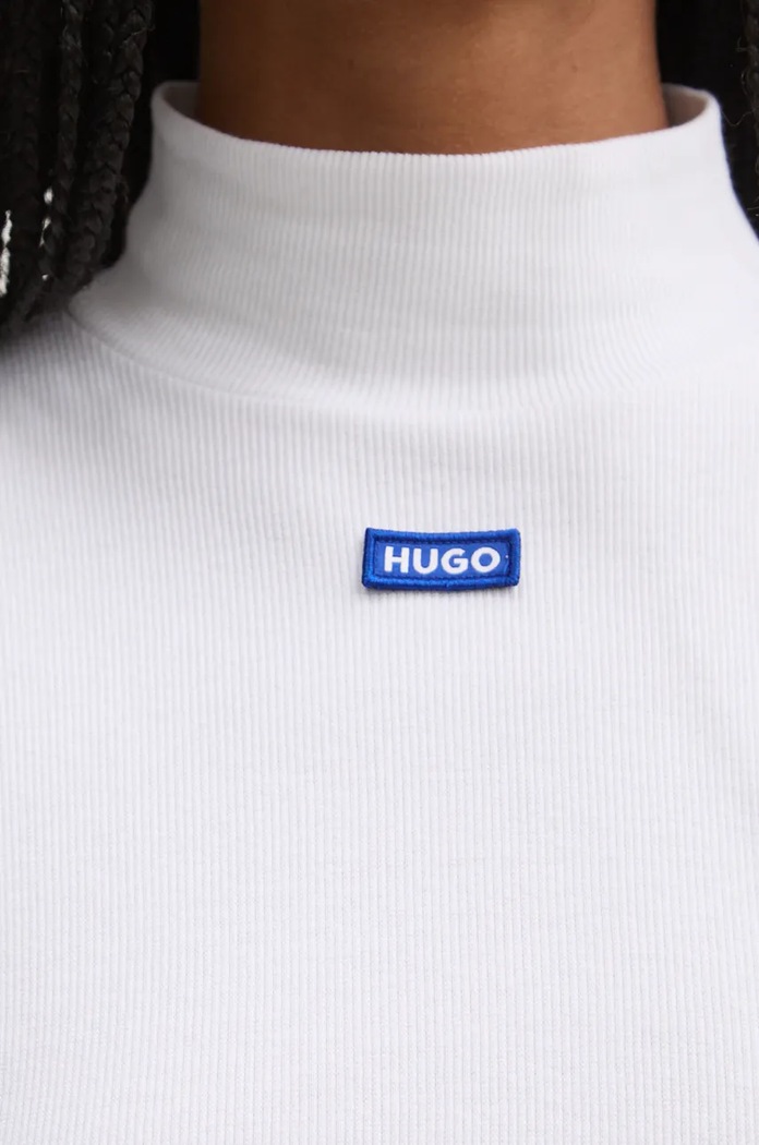 Tričko s dlouhým rukávem Hugo Blue Easy Longsleeve_B 50525318 bílá