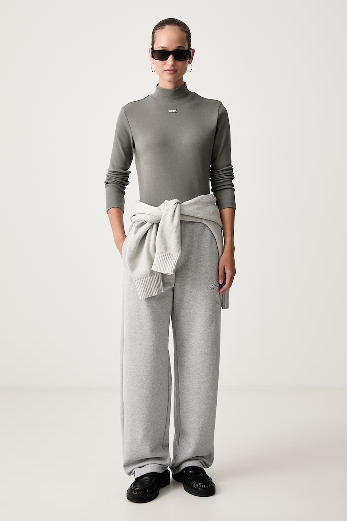 HUGO Blue Лонгслів жіночий бавовняний з еластаном Easy Longsleeve_B 50525318 зелений SS26