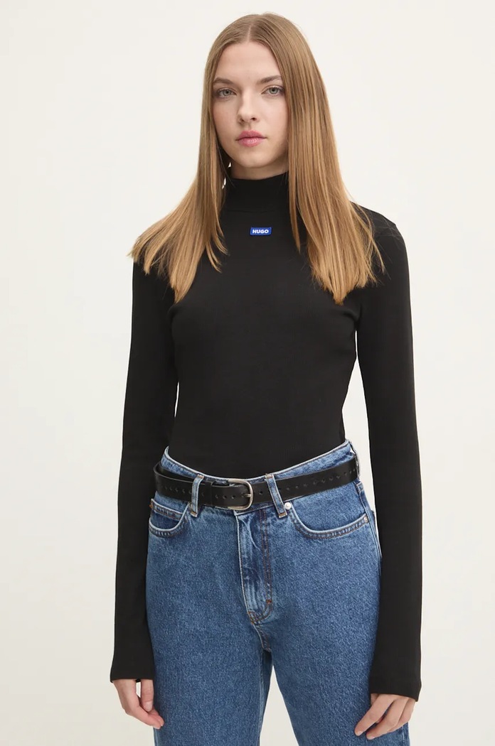 HUGO Blue Лонгслив Hugo Blue Easy Longsleeve_B чёрный 50525318