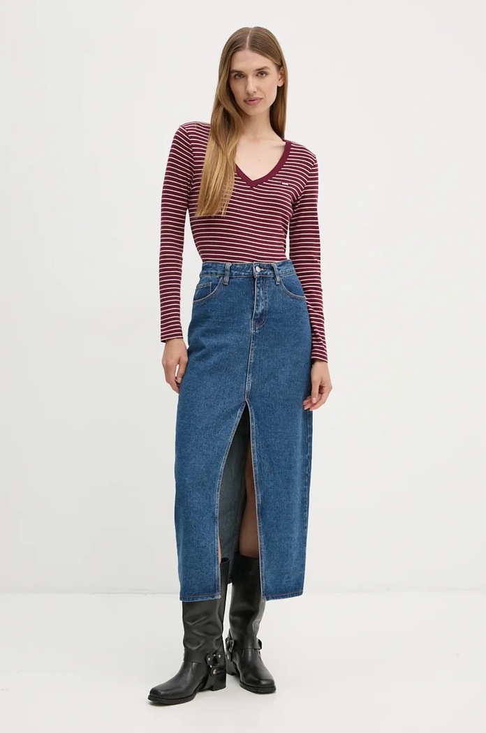 Levi's Longsleeve din bumbac A9330 burgundia AW24