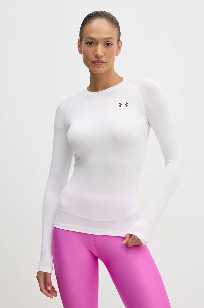 Under Armour mânecă lungă de antrenament HG Authentics Compression uni alb 1365459