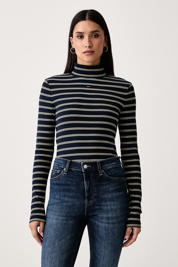 Tommy Jeans Longsleeve damski bawełniany granatowy DW0DW19830