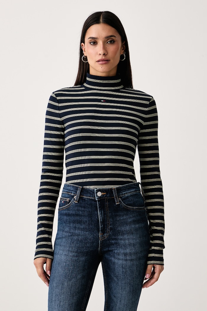 Tommy Jeans Longsleeve damski bawełniany granatowy DW0DW19830