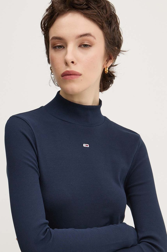 Tričko s dlouhým rukávem Tommy Jeans námořnická modř DW0DW19830