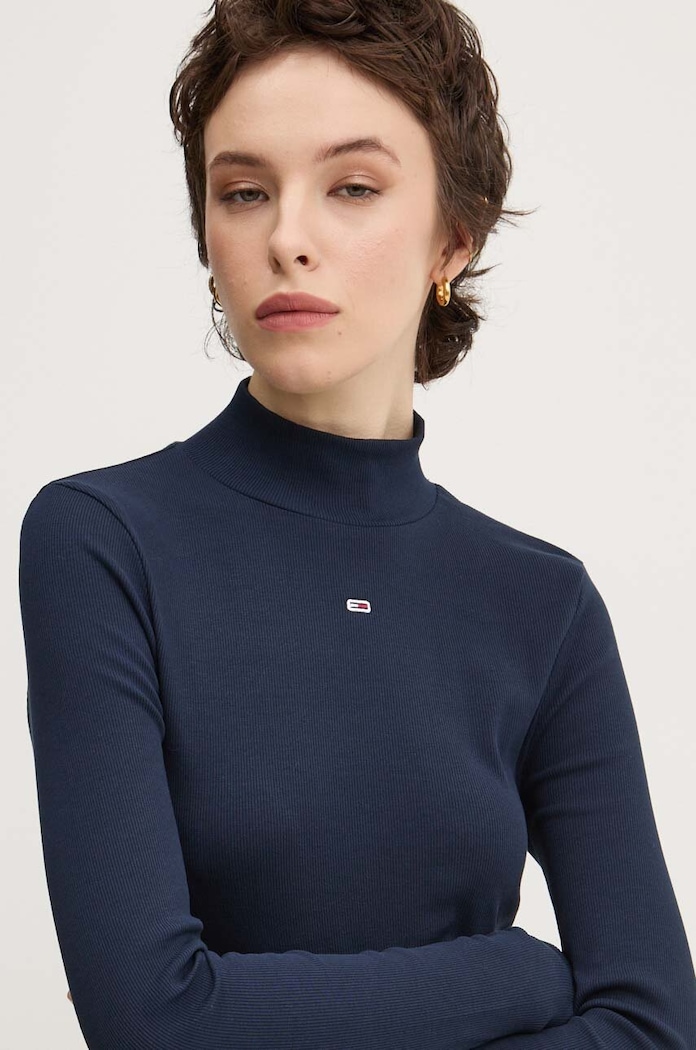 Tričko s dlouhým rukávem Tommy Jeans námořnická modř DW0DW19830