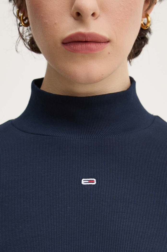 Tričko s dlouhým rukávem Tommy Jeans DW0DW19830 námořnická modř