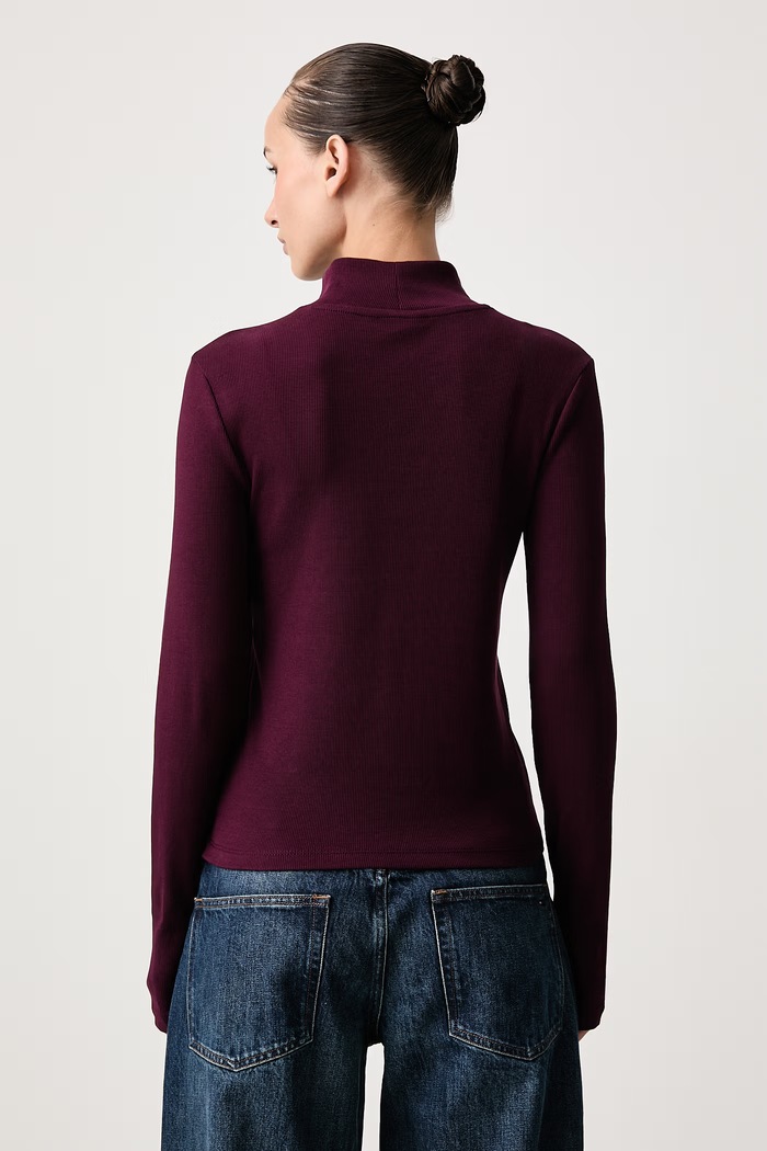 Odzież Tommy Jeans Longsleeve damski bawełniany DW0DW19830 bordowy