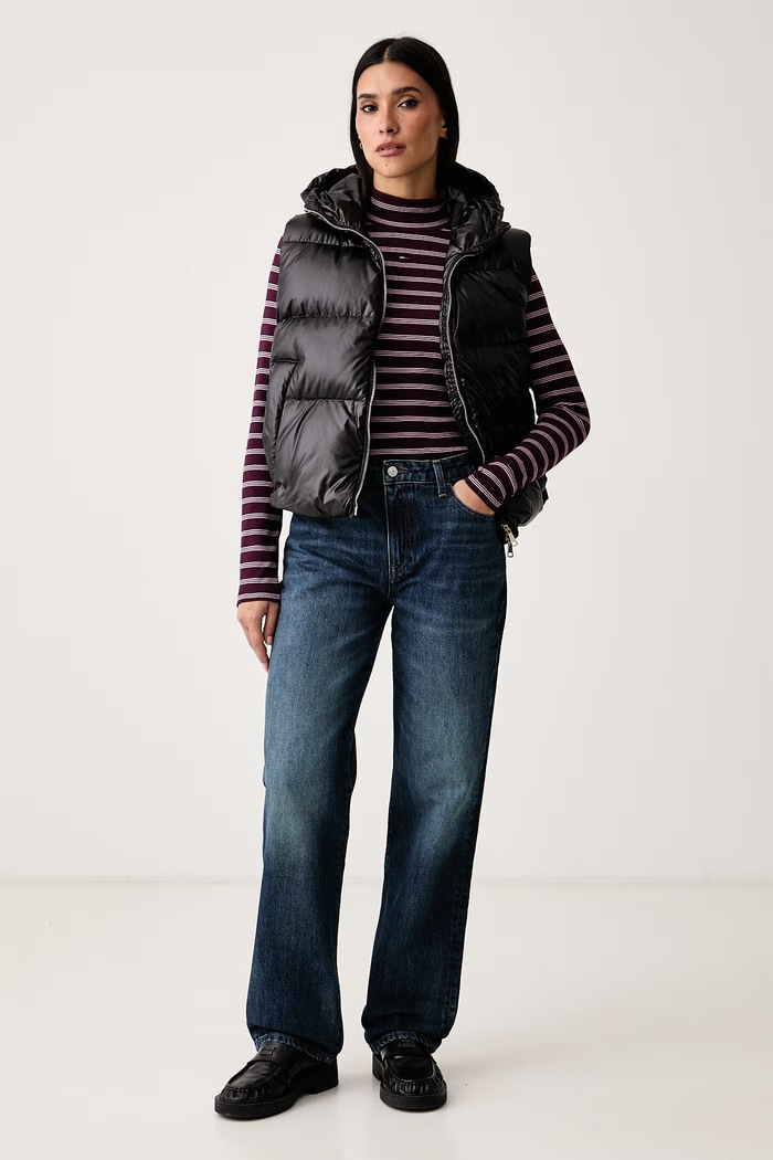 Tommy Jeans Longsleeve damski bawełniany DW0DW19830 bordowy AW25