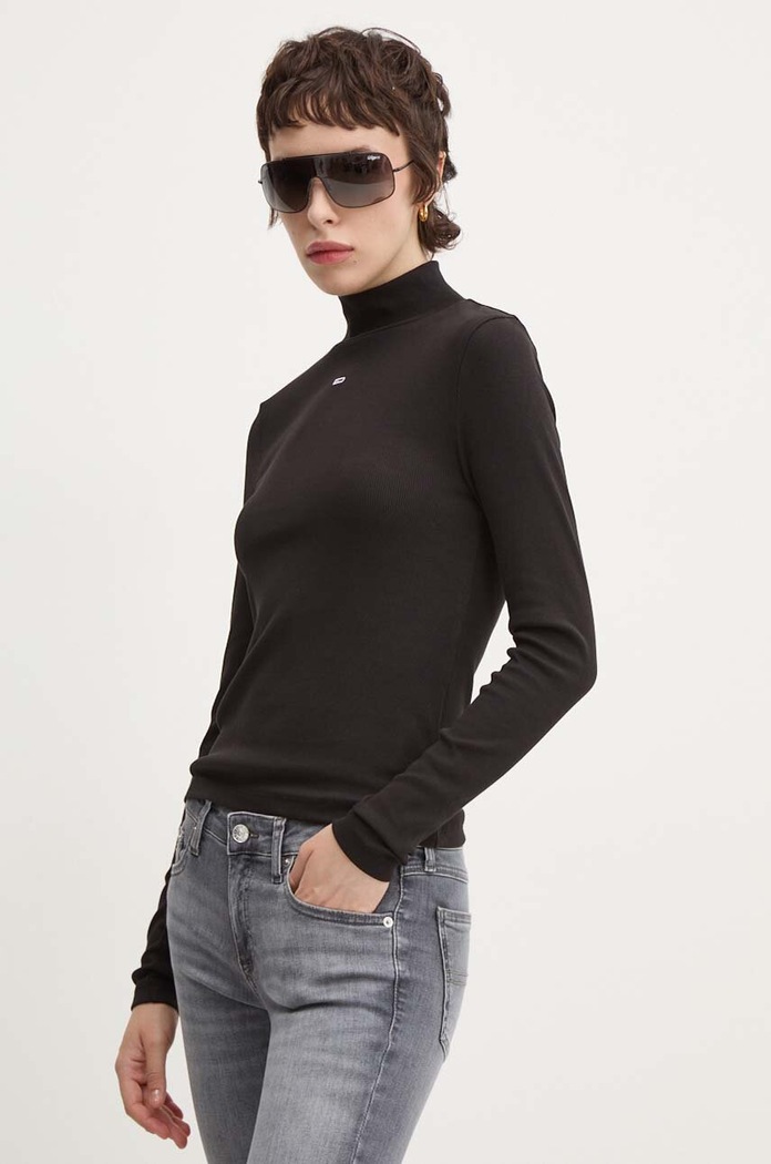 Majica dugih rukava Tommy Jeans crna DW0DW19830
