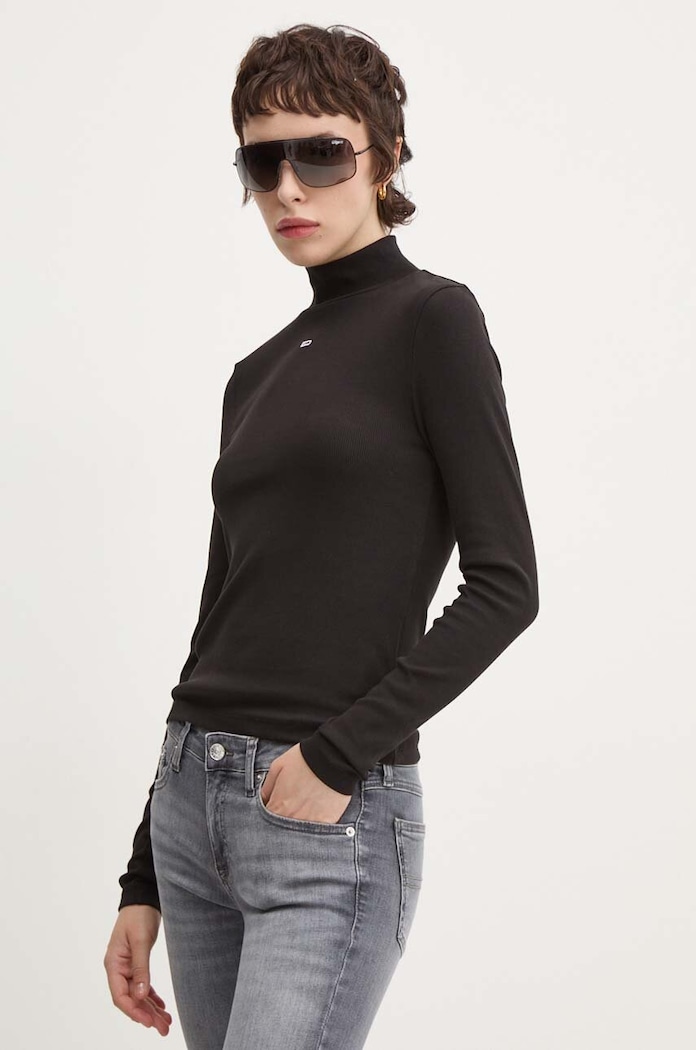 Majica dugih rukava Tommy Jeans crna DW0DW19830