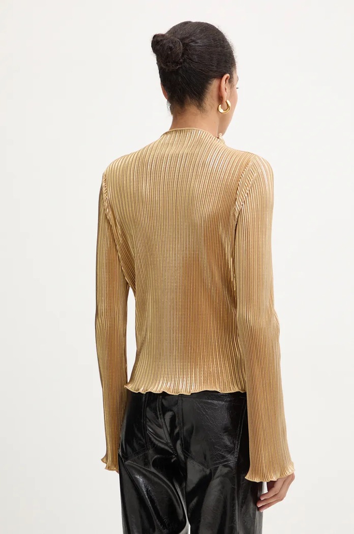 Oblečení Halenka Never Fully Dressed Gold Plisse Top NFDTO1576 zlatá