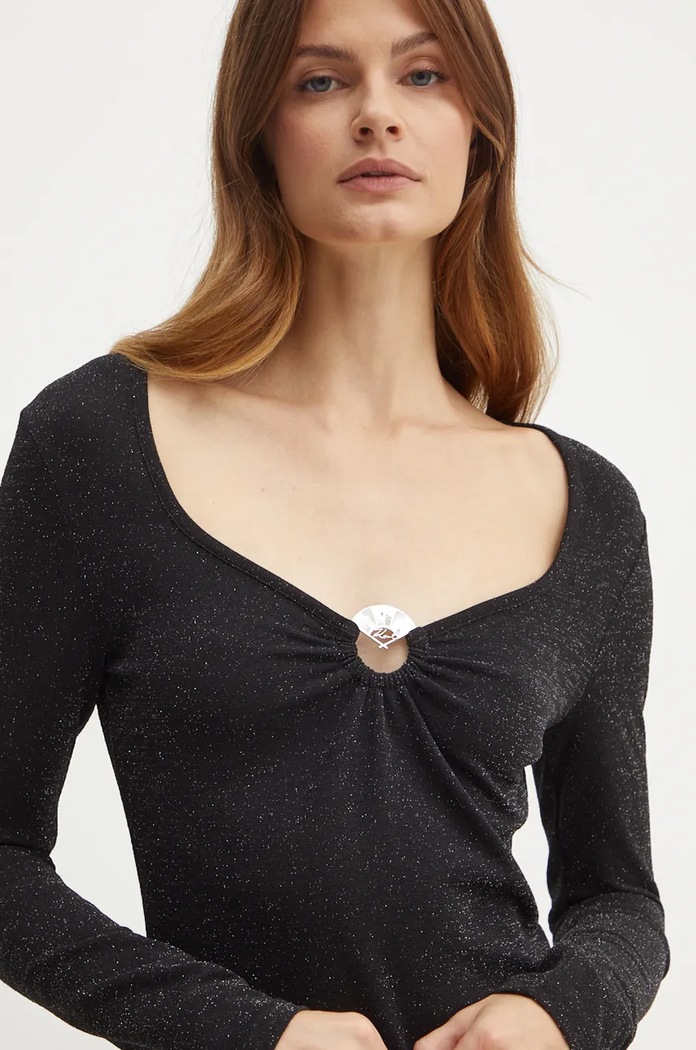Блуза с дълги ръкави Karl Lagerfeld черен 246W1712
