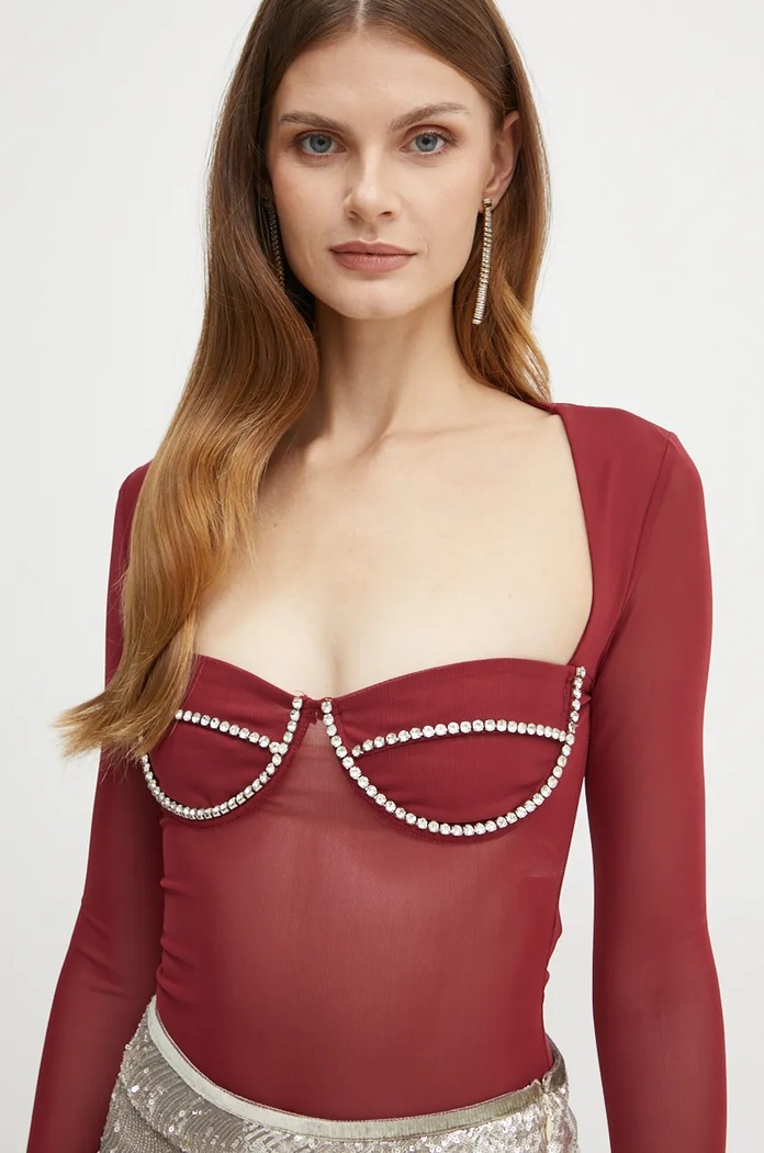 Body CARTER Bardot bordowy 58788TB