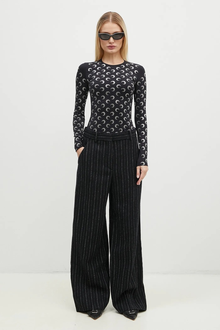 Marine Serre camicia a maniche lunghe WTS006A.CJER0002 nero
