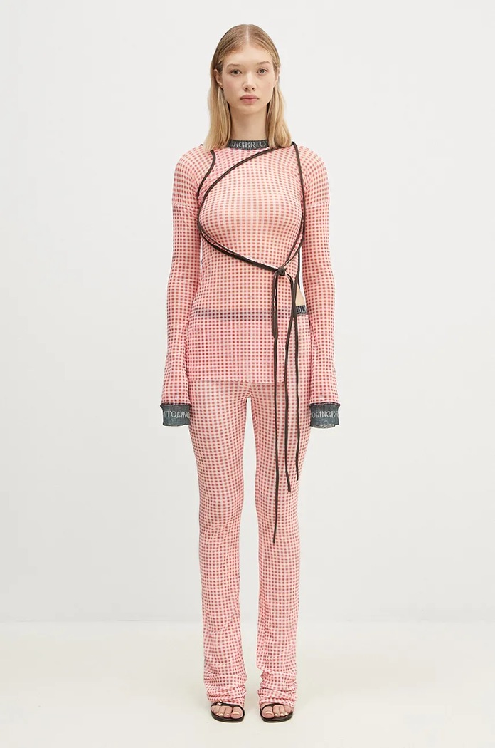 Ottolinger longsleeve shirt Mesh Deconstructed Longsleeve all-over print red 1010201821
