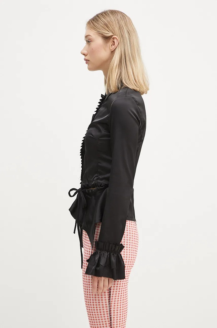 Рубашка Ottolinger Rouched Longsleeve Blouse 1110105921 чёрный AW24