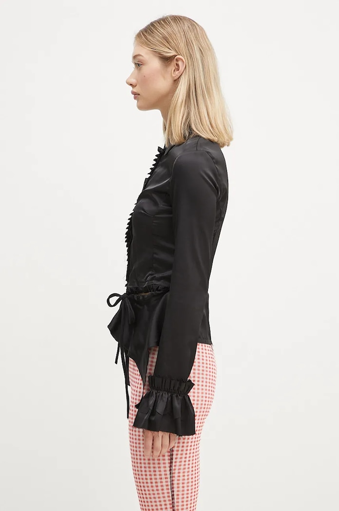 Рубашка Ottolinger Rouched Longsleeve Blouse 1110105921 чёрный AW24