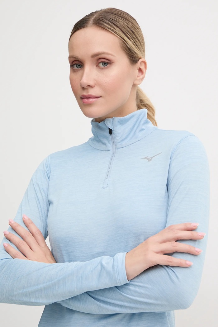 Суичър за джогинг Mizuno Impulse Core меланж син J2GAA716