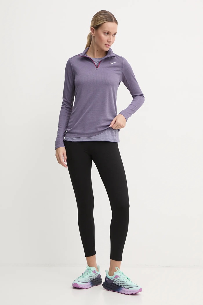 Суичър за джогинг Mizuno Dryaeroflow J2GAB704 виолетов AW24