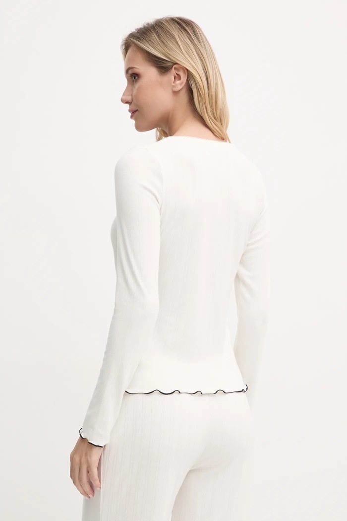 Odzież Abercrombie & Fitch longsleeve piżamowy KI146.4045.178 beżowy