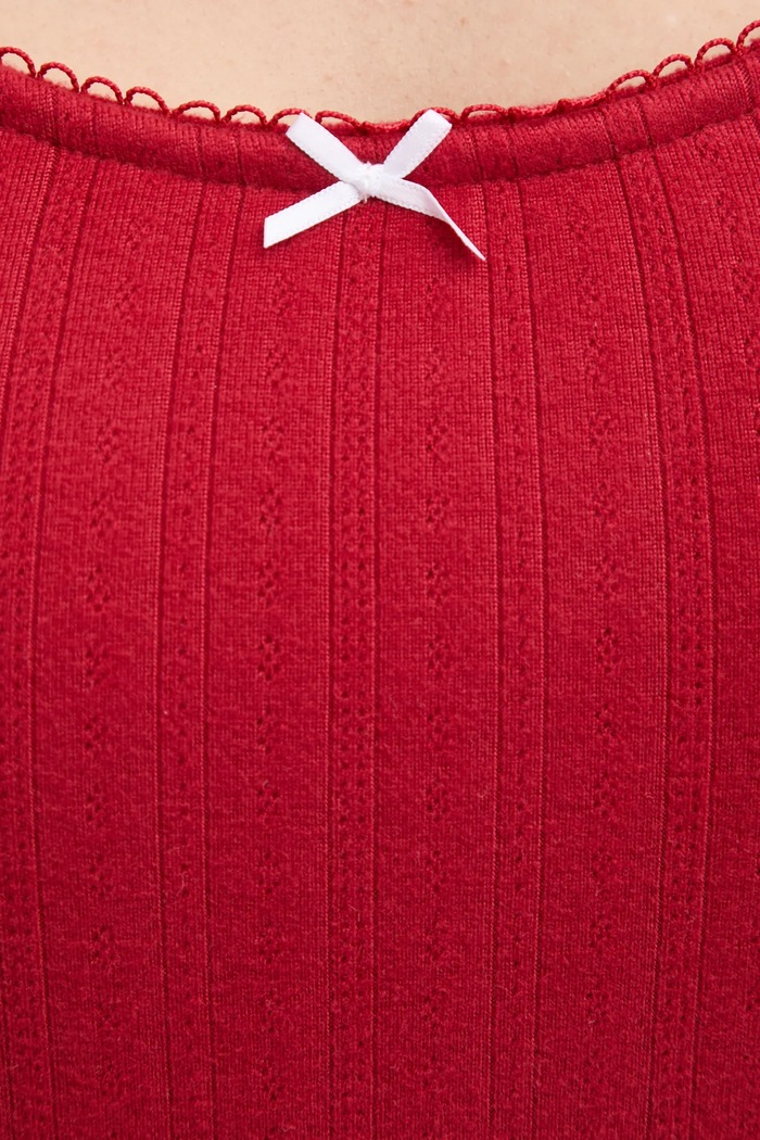 Μακρυμάνικη μπλούζα πιτζάμας Abercrombie & Fitch KI146.4045.501 κόκκινο