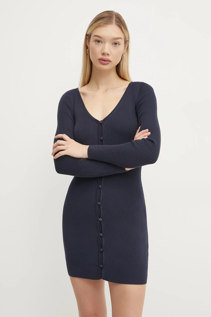 Haljina Abercrombie & Fitch bez uzorka mornarsko plava KI159.5073.200