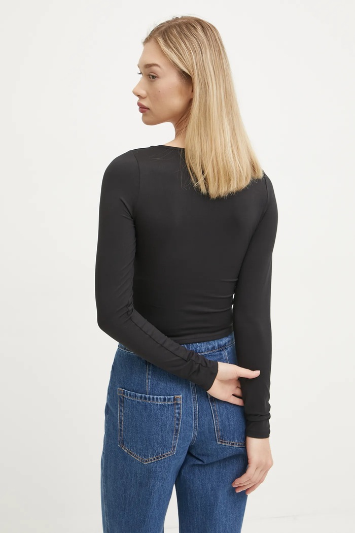 Oblečení Tričko s dlouhým rukávem Hollister Co. KI339.3626.900 černá