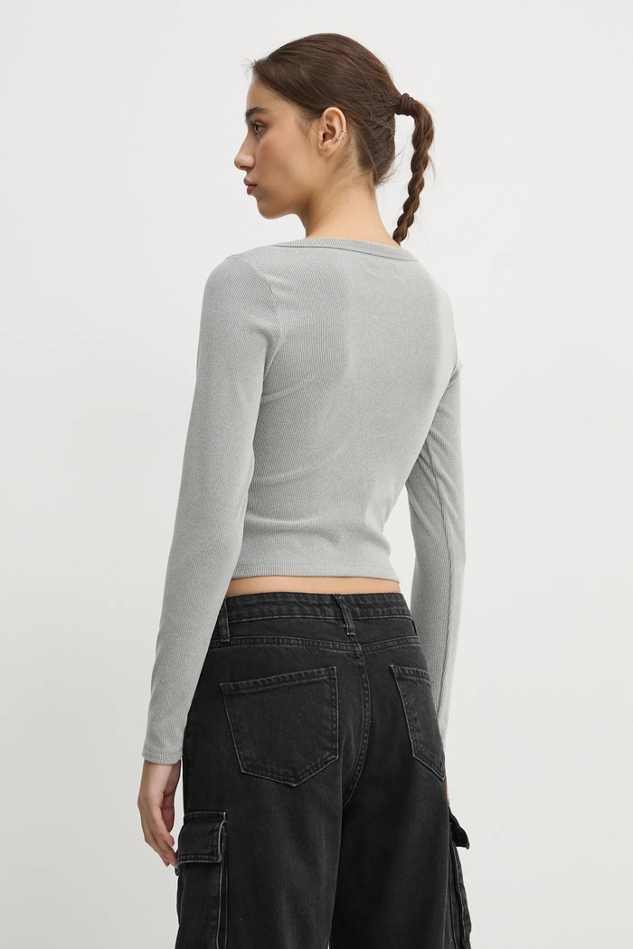 Oblečenie Tričko s dlhým rukávom Hollister Co. KI339.3631.112 sivá