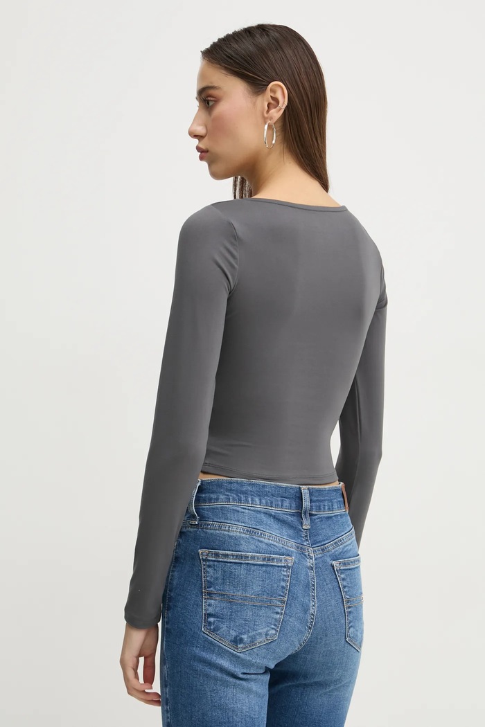 Odzież Hollister Co. longsleeve KI339.3628.131 szary