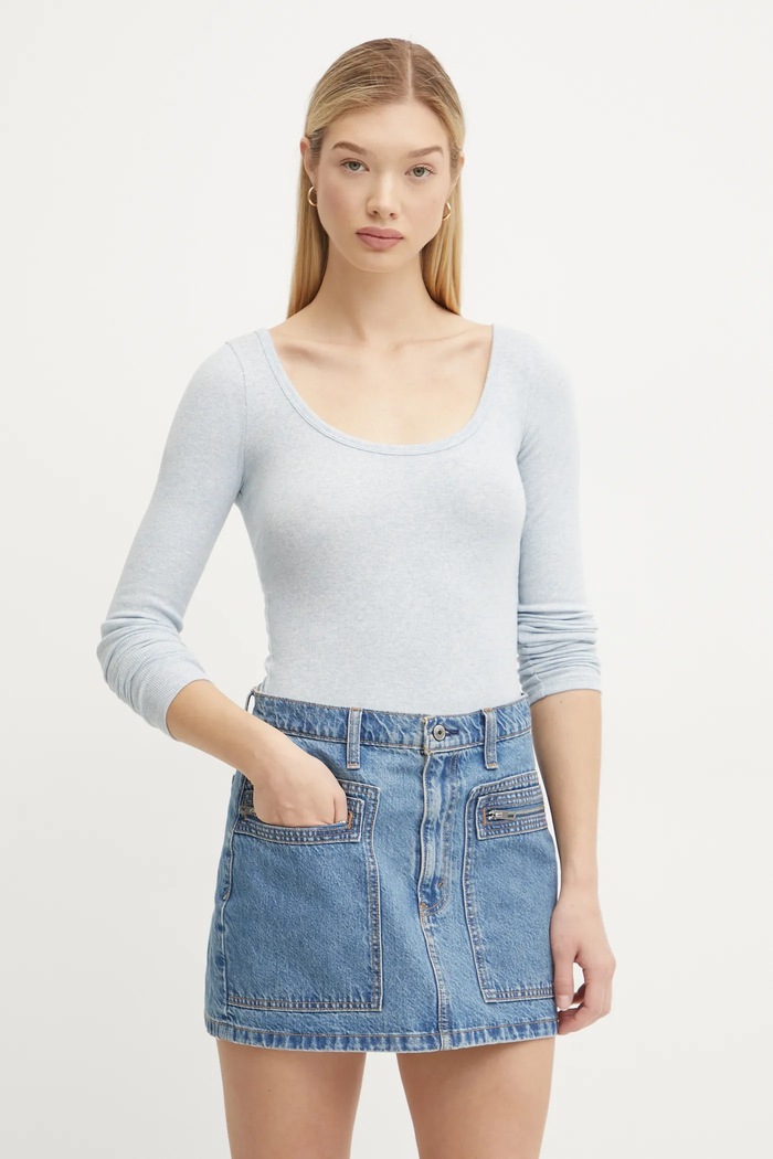 Hollister Co. hosszú ujjú elasztánnal kék KI339.3683.210