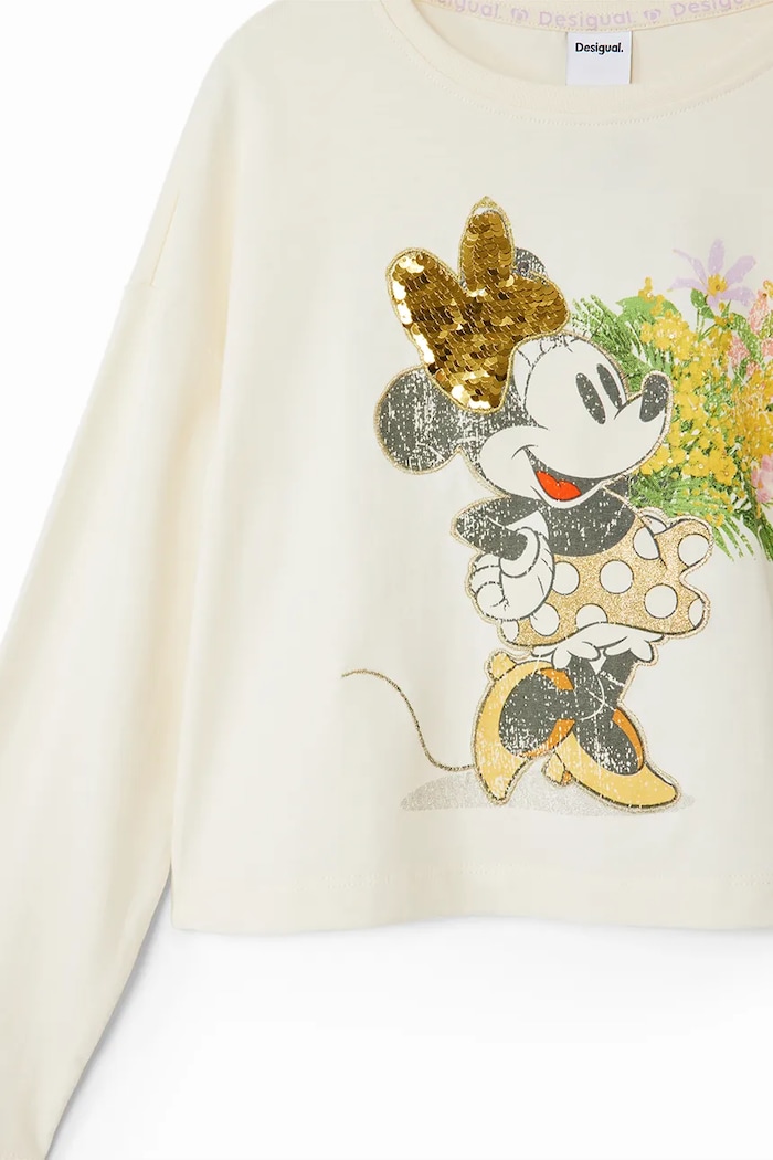 Detská bavlnená košeľa s dlhým rukávom Desigual MINNIE MOUSE 24WGTK15 biela