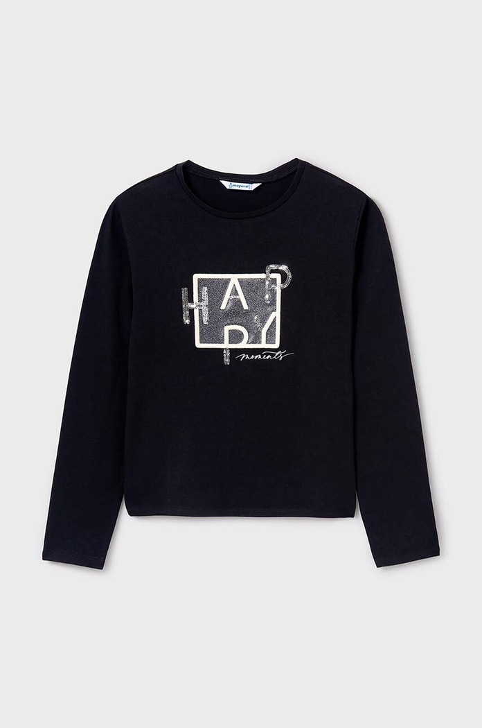 Mayoral longsleeve dziecięcy z elastanem czarny 7004.8F.Junior.9BYH