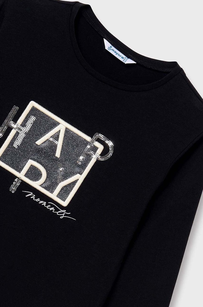 Mayoral longsleeve dziecięcy 7004.8F.Junior.9BYH czarny AW24