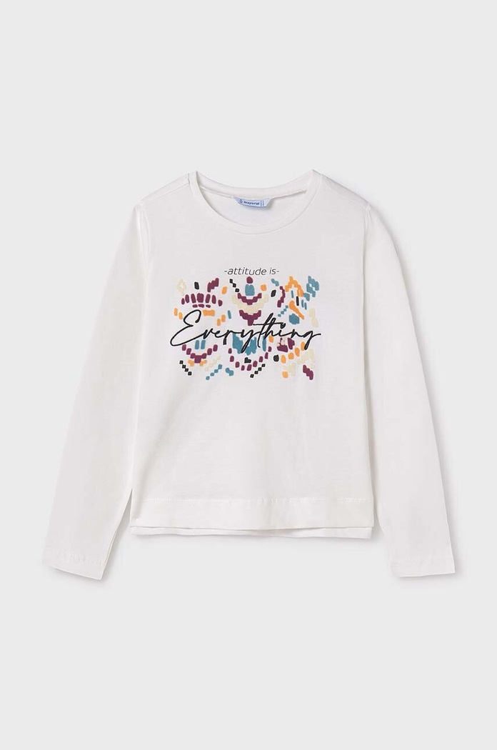 Mayoral longsleeve dziecięcy nadruk fioletowy 7015.8F.Junior.9BYH
