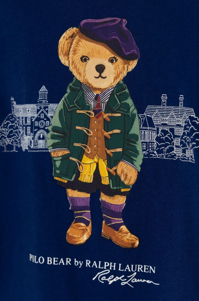 Dziewczynka Polo Ralph Lauren longsleeve bawełniany dziecięcy 312951081001 niebieski