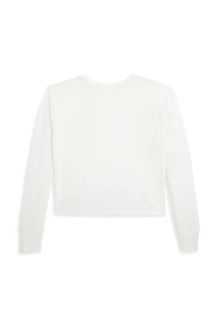Otroška bombažna majica z dolgimi rokavi Polo Ralph Lauren 313952100002 bela AW24