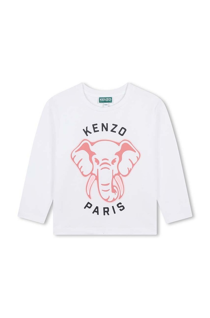 Dječja pamučna majica dugih rukava Kenzo Kids pamuk bijela K60706.114.150