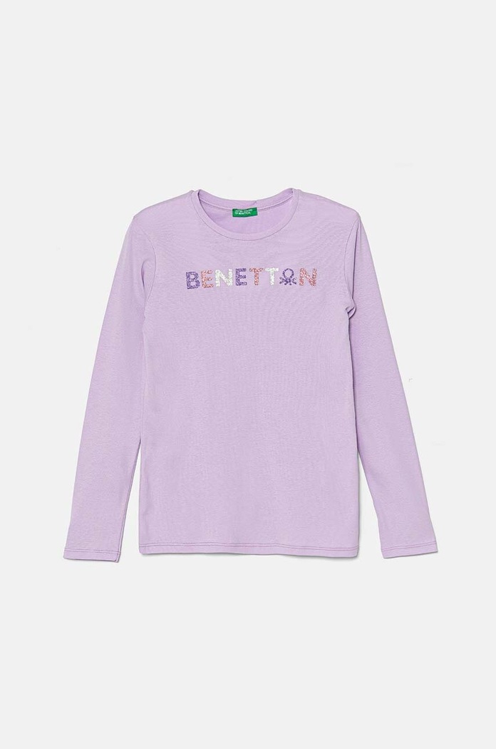United Colors of Benetton Longsleeve bawełniany dziecięcy fioletowy 3I9WC10JR.G.Seasonal