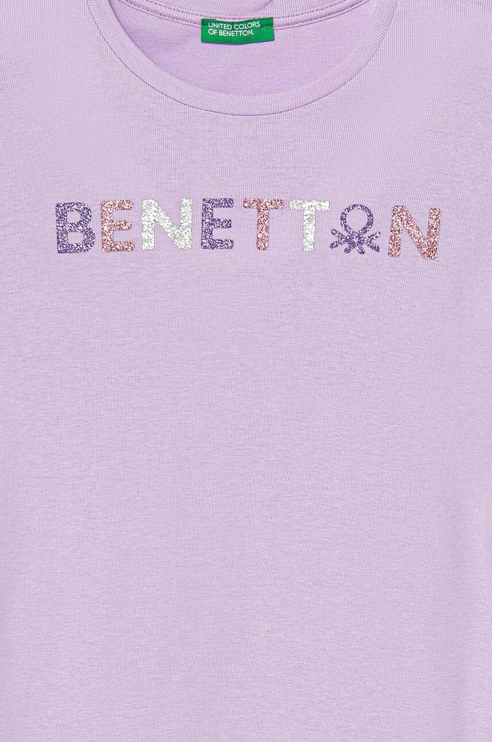 Dziewczynka United Colors of Benetton Longsleeve bawełniany dziecięcy 3I9WC10JR.G.Seasonal fioletowy