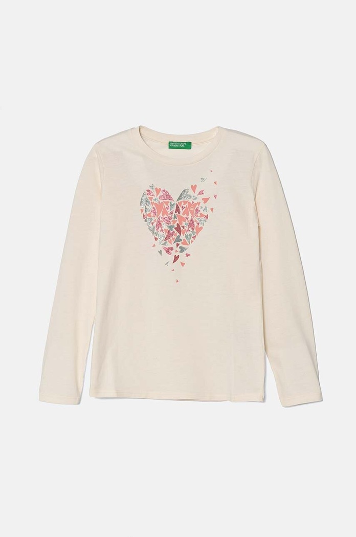 United Colors of Benetton Longsleeve bawełniany dziecięcy beżowy 3I1XC10KB.G.Seasonal