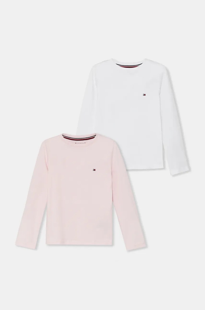 Tommy Hilfiger longsleeve bawełniany dziecięcy 2-pack bawełna różowy UG0UG00779.9BYH