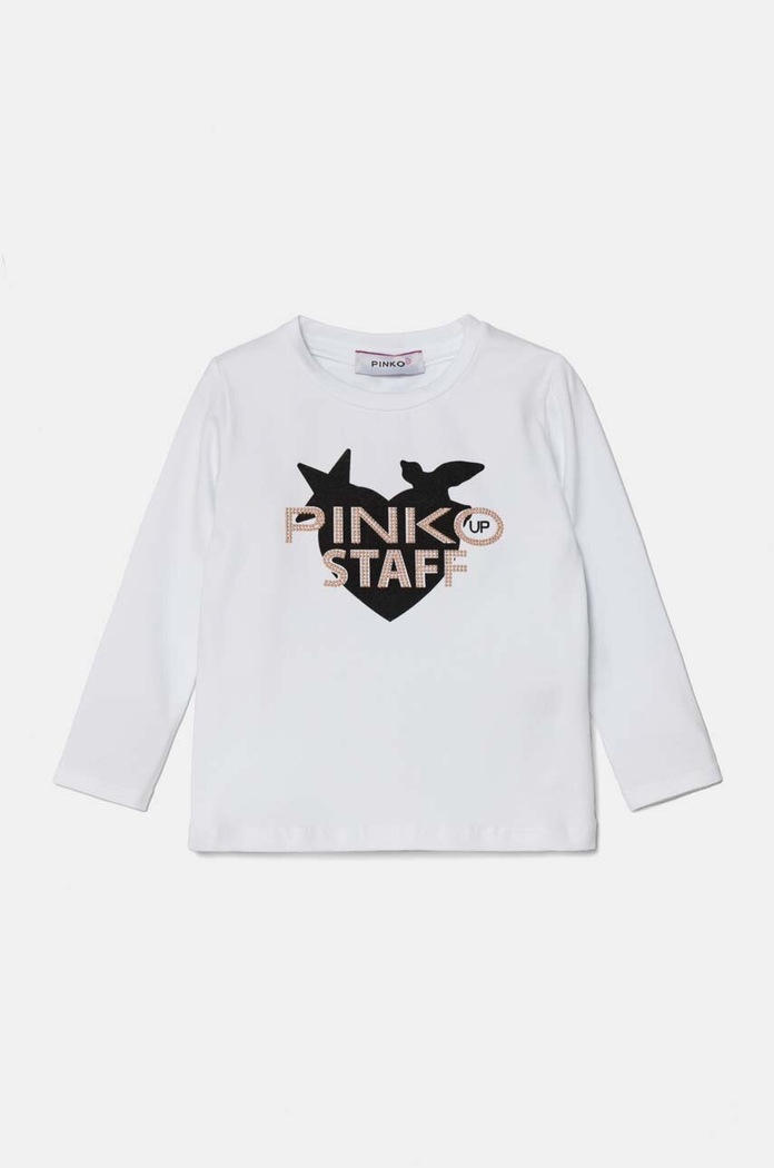 Pinko Up longsleeve copii print alb F4PIBGTH174