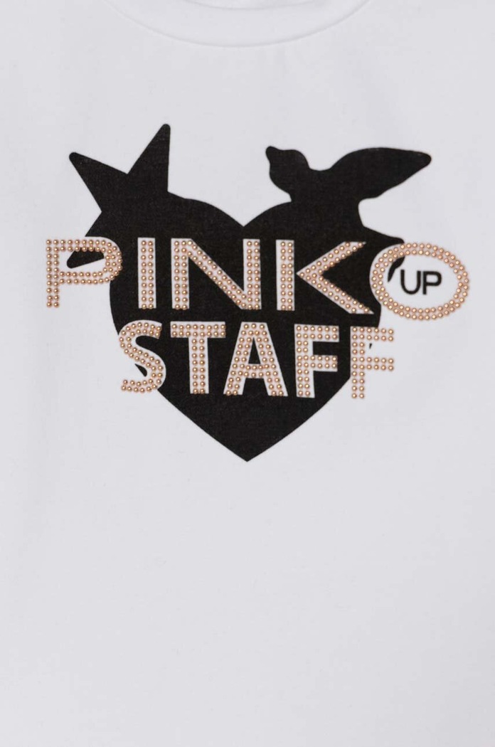 Fete Pinko Up longsleeve copii F4PIBGTH174 alb